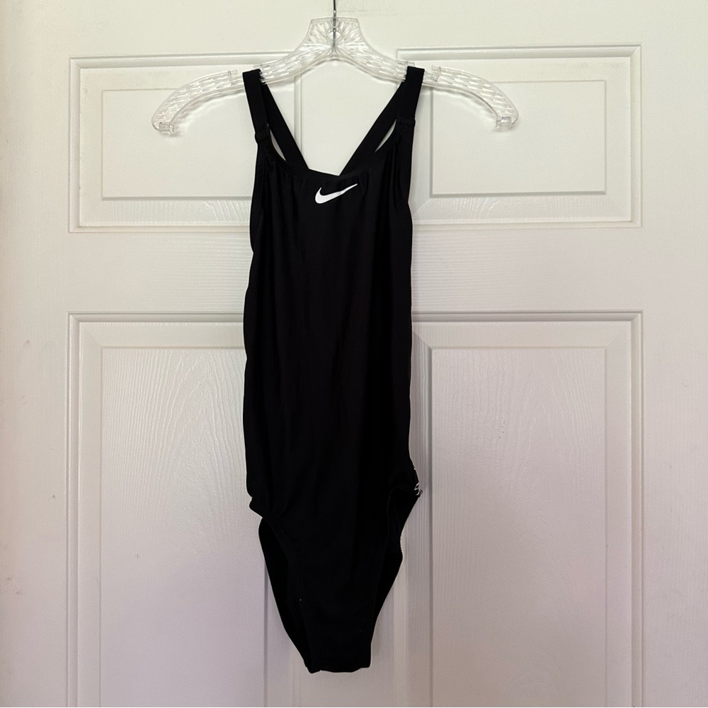 Nike Fusion Fastback Black One Piece Swimsuit Bathing Gem